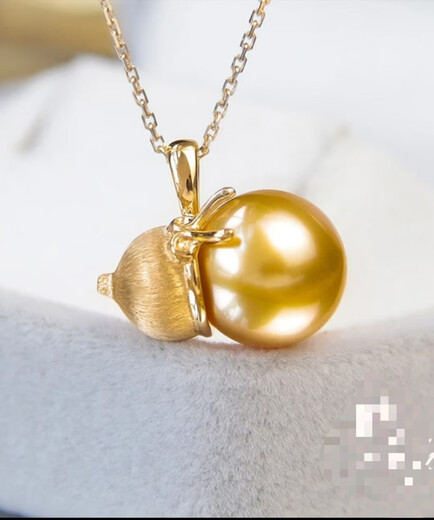 Chipan Natural Sea Water South Sea Gold Bead Pendant Ring Necklace Gold Bead Pendant Series 11-12mm Gold Bead Gourd Style