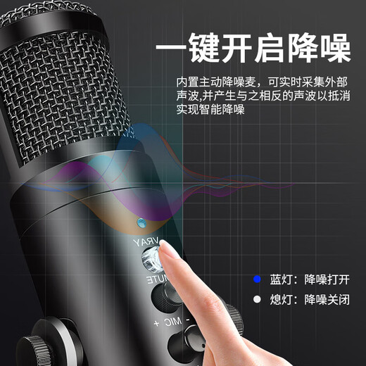 Wandi Core Upgrade Audiobook Special Recording Equipment Himalaya Dubbing Microphone Online Class K Singing Live Broadcast Microphone Mobile Computer USB Noise Reduction Conference Android Apple Pro Upgraded Version - Universal for Mobile Phones and Computers Professional Recording + Built-in Sound Card
