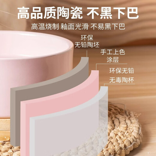 山头林村恒温加热宠物猫咪狗狗饮水机自动喂食喝水器保温陶瓷水碗酸奶机 新蓝加大加深猫狗通用[1000实木底座/按压开关/
