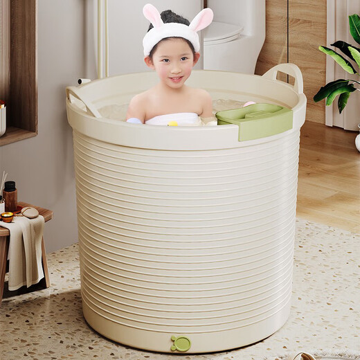 感温儿童洗澡桶浴桶大号宝宝泡澡桶家用小孩婴儿游泳桶可坐浴盆 天空蓝小号【基础款】