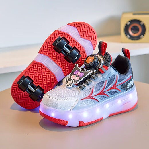 Zapatillas para patinaje de patinaje para niños de cuatro ruedas de cuatro ruedas de cuatro ruedas para niños de la época tibetana para la primavera y el otoño 2025 SATOS NUEVOS SATOS DE ICE ICE SAPACIONES S7024 Modelo de actualización de cuatro ruedas rosa Kulomi, la longitud interna es aproximadamente 17.5 28 28 28