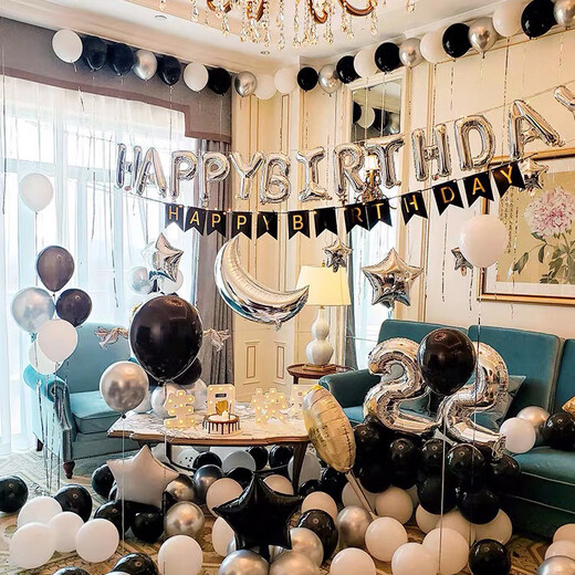 Diseño de la escena de la fiesta de cumpleaños redonda Conjunto de globo de aluminio para niños Letras de globo de aluminio infantil A1-4-4 Versión de lujo 6017