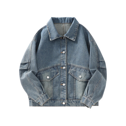 Jewish women's clothing 2025 spring new style, women's small slim and versatile lapel denim jacket N8 dark blue 8530 M 160/84A