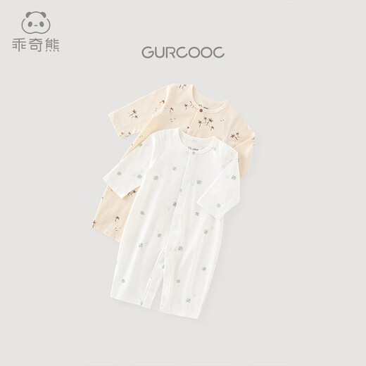 
Guaiqi Bear Boys and Girls Pure Cotton Onesie Summer Long Sleeve Air Conditioning Suit Newborn Baby Boneless Pajamas Ha Climbing Clothes Thin Style