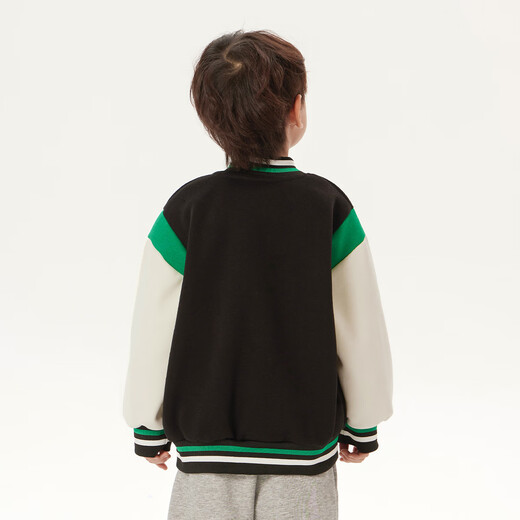 WALNUT DUCK little yellow duck baseball uniform 2025 spring new boys and girls versatile and cute jacket black 130