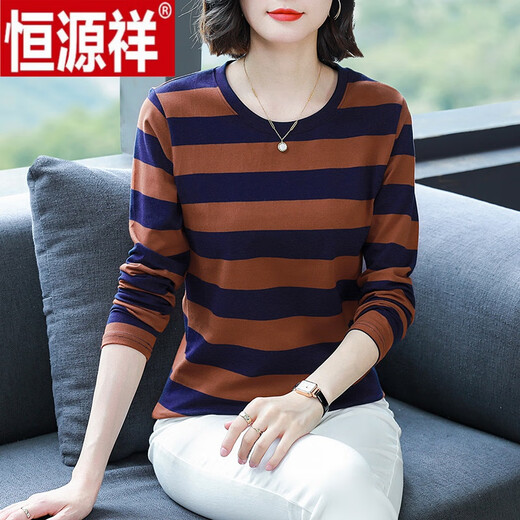 Hengyuanxiang Pure Cotton Fot Fot Fort для женской осенней одежды свободная базовая рубашка Осенняя одежда Мать среднего возраста и пожилые люди 2025 Новый топ-серый синий 655 4xl [предполагает 160 ~ 180 дюйма [Джин равняется 0,5 кг]]]]