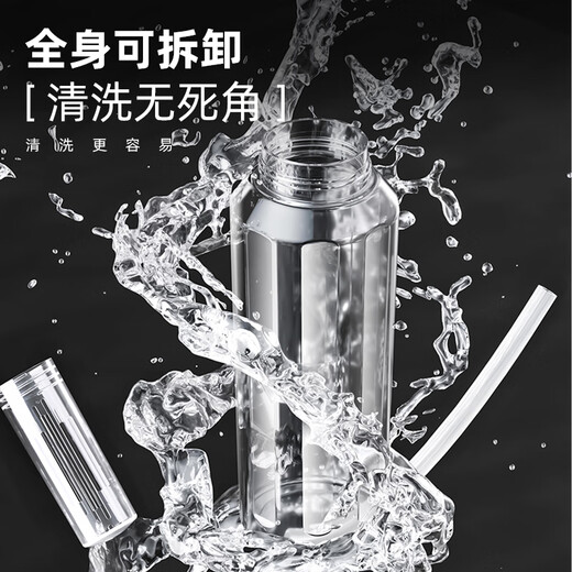 NRMEi sports water cup large-capacity tritan for boys and girls with good looks and high temperature resistance fitness portable straw cup kettle dynamic blackberry imported tritan 1500ml