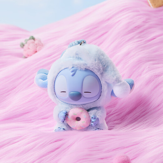 名创优品（MINISO）迪士尼史迪奇再困也要吃一口搪胶毛绒盲盒手办摆件玩具七夕礼物
