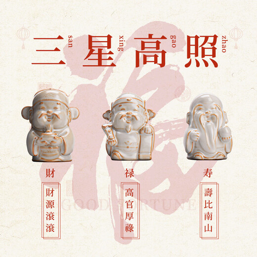 Xiyuanji Ru Kiln Lu Shou Cai Tea Pet Ornament as a Birthday Gift for Elders, New Year’s Birthday Gift, Housewarming Accompanying Gift Pomelo Yellow Ru Kiln Lu Shou Cai Tea Pet Ornament-Gift Box