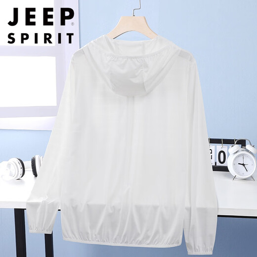 JEEP SPIRIT large size ice silk sun protection clothing for men in summer, light and breathable, plus fat and trendy, outdoor fishing sun protection clothing for fat men, black 8050 8XL 250-280Jin Jin equals 0.5 kg