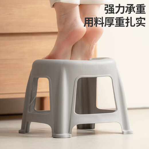
Xitianlong plastic stool household small stool bathroom bath non-slip low stool toilet adult children changing shoes footstool 1 handful of glacier ash [high 23CM]