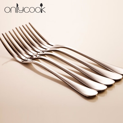 Onlycook stainless steel fruit fork 304 stainless steel Korean creative cake fork mooncake fork dessert fruit pick set stainless steel fruit fork five-piece set (free portable box for purchases of 10 pieces, random color) five pieces