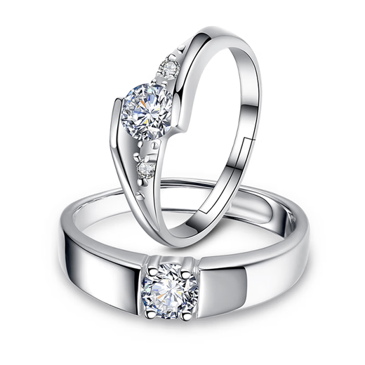 MZMZ Platinum Couple Ring pt950 Platinum Proposal Diamond Ring Pair of Rings Valentine's Day Birthday Gift for Girlfriend Local Warehouse/Next Day Delivery - Light Luxury Eternal Love Living Ring