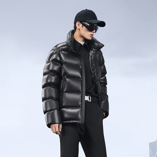 高梵【田栩宁同款】黑金鹅绒服黑珍珠5.0男士羽绒服2025新款 黑色 XL