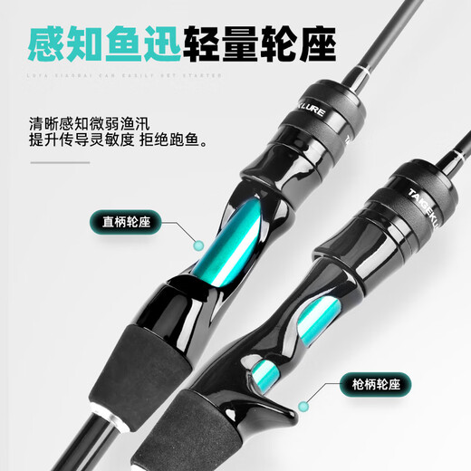 TAIGEK微翘马口竿微物路亚竿ul快调直柄1.68米纺车轮套装溪流白条翘嘴