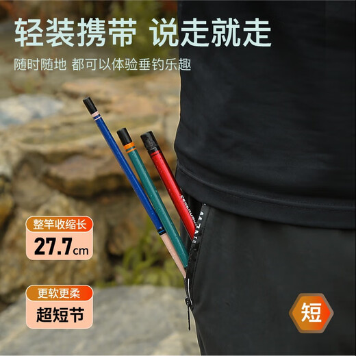 Kemaile shooter small things fishing rod set 2.2 meters children's fishing squid white strip horse mouth portable mini stream hand pole green