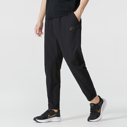 NIKE耐克运动裤子男春夏新款休闲裤跑步训练健身舒适梭织透气快干长裤 DM6622-010/梭织/灰色LOGO 2XL
