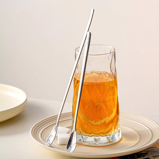 Onlycook316L stainless steel mixing spoon 19.5cm long handle ice spoon coffee stirring stick honey small spoon Panda