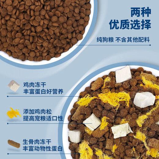 OIMG pet Maggie Maltese special dog food adult dogs puppies small dogs white hair freeze-dried food universal type Maltese special food upgrade (meat floss raw bone 2.5kg