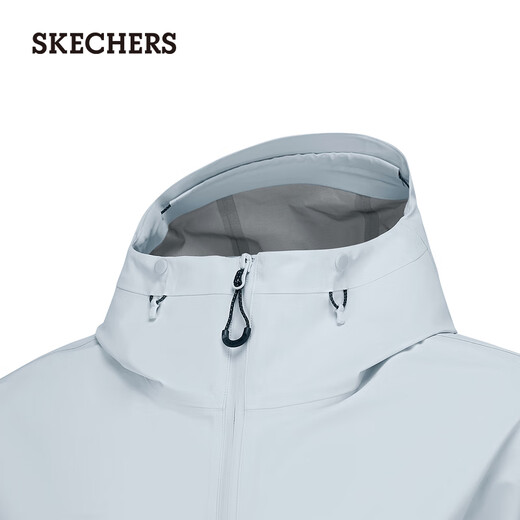 Skechers Men's Jacket Outdoor Sports Comfortable Waterproof Breathable Loose Windproof Warm Jacket Hiking Wear P125M002 Pearl Blue/01MZ S