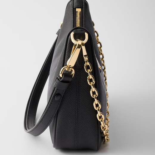 PRADA/Prada Gift Women's Saffiano Leather Mini Hobo Handbag Underarm Bag Women's Bag Black-New Style