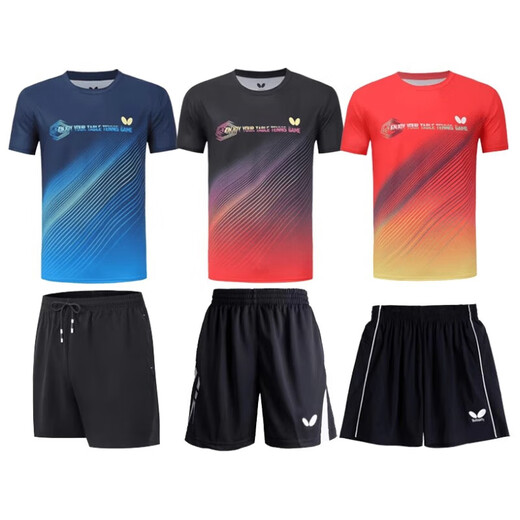 Mesa de jersey de mariposa tenis uniforme de tenis traje deportivo nuevo para hombres manga redonda de manga corta de manga rápida de secuestro