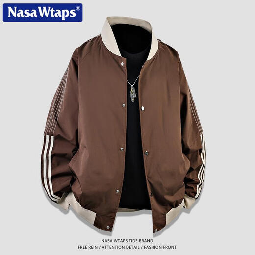 NASA über offizielle gemeinsame amerikanische Baseball -Uniform für Männer Frühling und Herbst Lose Pilotjacke Freizeitsport Jacke Männer N250JK838 Maroon S