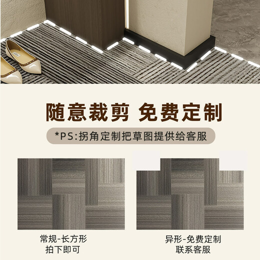 致荟树入户门地垫2024感进门门口脚垫防滑耐脏门外门垫玄关地毯 灰颜-15271 120cm*180cm方便打理