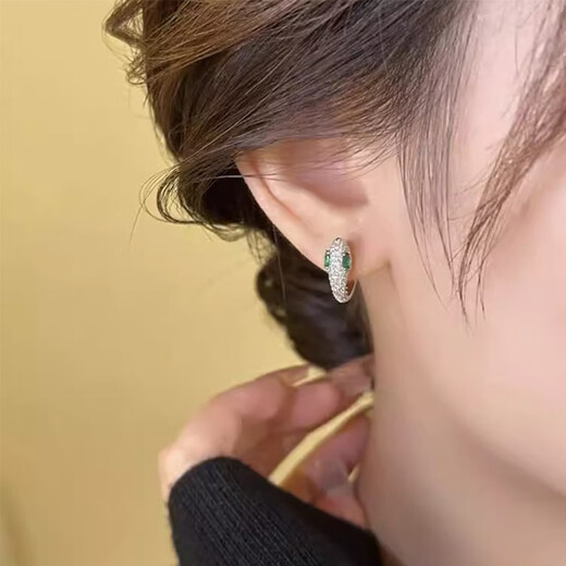 束芬耳环女2025年新款高级感灵蛇耳扣精致百搭耳饰轻奢小众设计耳饰品 E3888灵蛇耳扣