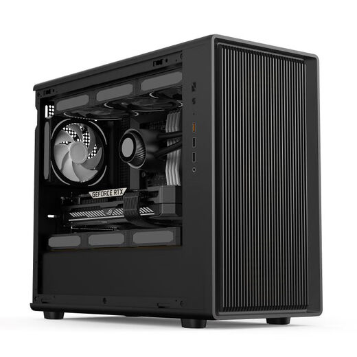 航嘉G63战戟 侧透玻璃机箱 M-ATX主板/长显卡/360水冷 G63mini台式机电脑主机机箱/卡扣式玻璃 G63黑色（支持M-ATX主板/显卡限长40厘米）