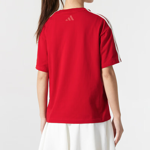 Adidas Frauensportanzug 25 Sommer neue dreistreifen lässige Kurzärmer-T-Shirt Lose Fünfviertel Hosen Shorts zweiteiliger JM8836+JY8574 XL