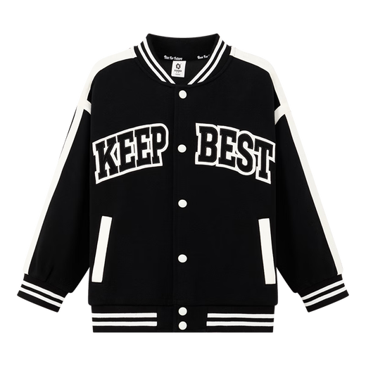 
Zuoxi boys baseball uniform jacket children's college style spring and autumn style 2025 new boys spring clothing trend black 150