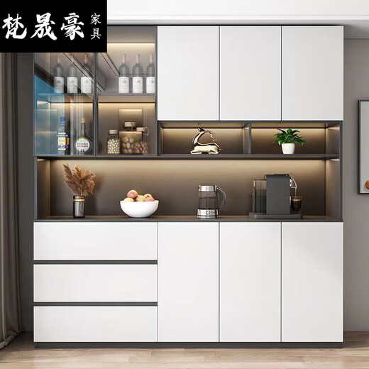 JPHZNB2025新款餐边柜高柜一体靠墙现代简约轻奢客厅餐厅家用茶水酒柜收 款12240*40*220包安装