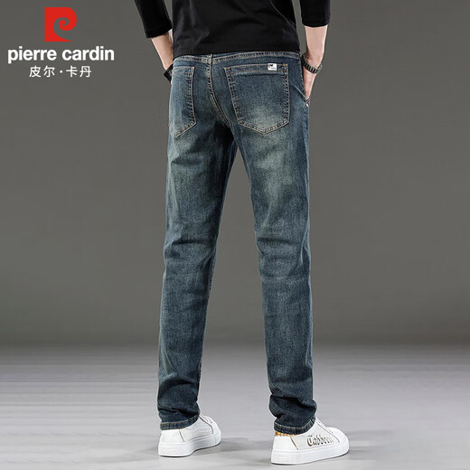 皮尔卡丹（pierre cardin）牛仔裤男春夏季商务休闲潮牌直筒裤子男士弹力高端男裤 复古蓝 32
