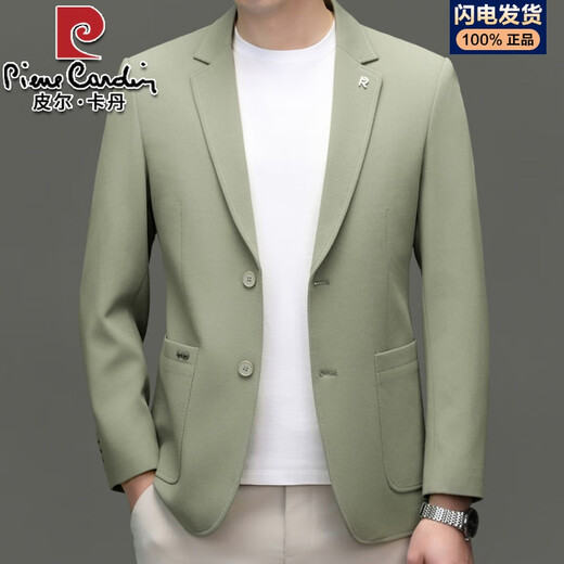 皮尔卡丹（pierre cardin）高端休闲西服男秋装修身小西装外套春秋商务西装正装单西上衣 卡其 XL 180