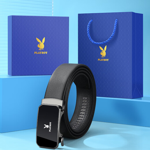Playboy (PLAYBOY) gift box belt men's automatic buckle belt cowhide business casual pants belt practical birthday gift for husband and father