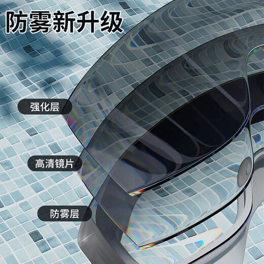 DEATKN德国泳镜防水防雾高清游泳眼镜男女士近视度数专业潜水大框镜泳帽 高级暗夜黑1 平光