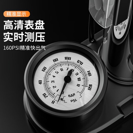 塔斯队长（TOSUOD）自行车脚踩打气筒家用通用高压充气泵电动摩托车篮球便携式气筒