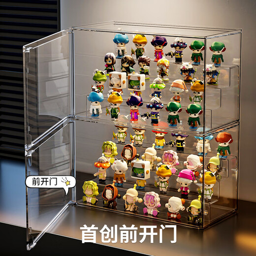 KAMAN blind box storage display stand transparent dust-proof figure storage box doll ornaments Bubble Mart model display cabinet transparent large three-step 1 piece