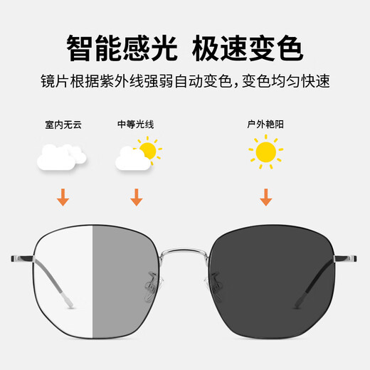 VGO anti-blue light glasses, anti-radiation glasses, men's and women's mobile phone computer goggles titanium 0 degree flat light frame turns gray