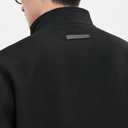 Septwolves wool-containing executive jacket men's anti-static stand collar business casual men's warm and comfortable men's jacket 001 (black) 2XL 180/96A