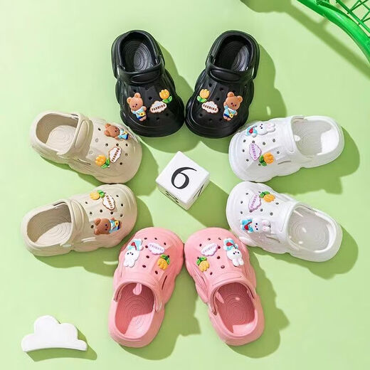 Hot style SpongeBob SquarePants children's clogs, parent-child slippers, new home boys, girls and babies indoor non-slip khaki-SpongeBob SquarePants 28, inner length 19cm, one size too large