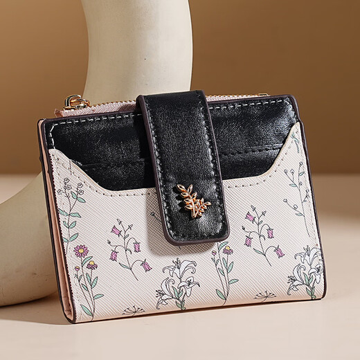 OEMG Mode gedruckte Brieftasche Frauen kurze Ins Frauen Luxusmünzen Brieftasche Dokumentkartentasche Kleine frische Studenten Brieftasche Khaki