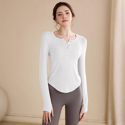 LULU CENTURY Slim Casual Button Yoga Wear Women's Long Sleeve 2025 New Slim Fitness Pilates Sports Top Training Wear Rose Pink L