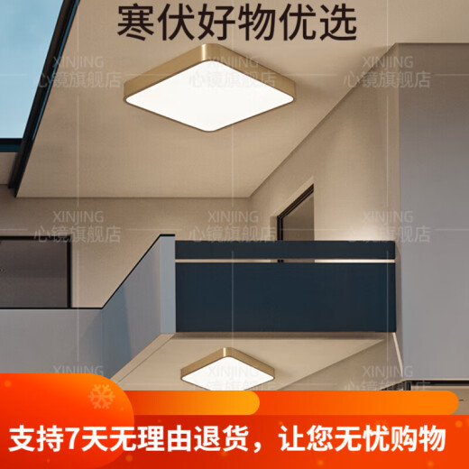 映棠全铜户外吸顶灯别墅入户门灯走廊过道阳台灯露台防蚊虫庭 X3893-3 X3893-400*600/长方形