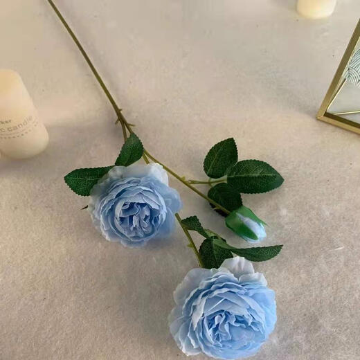 Simulated 3-head peony wedding flower arrangement rose sea wedding arrangement fake Brazilian roses arranged on the ground to lead silk flowers caramel color