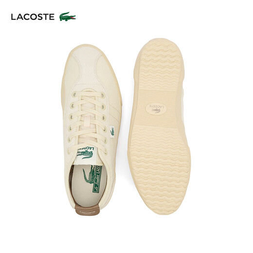 Lacoste [gleiches Modell von Wang Yibo] Französische Krokodil -Herrenschuhe 25 Frühling Neue Leinwandschuhe 49CMA0035 OT6/Beige/Hell Brown 39.5 6
