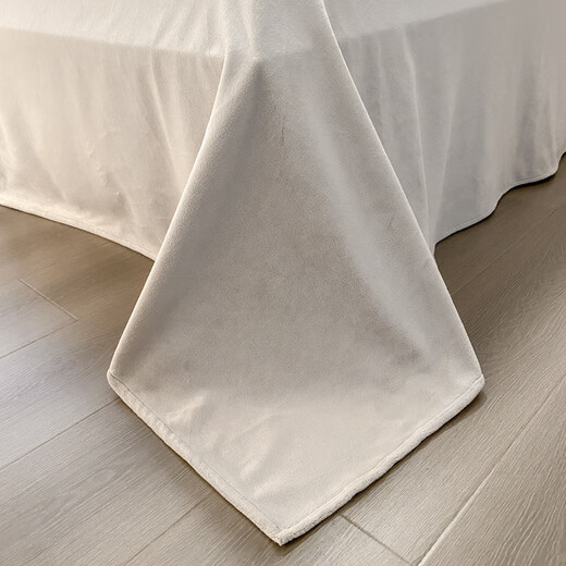 Lady Laura Fuanna's Class A milk velvet bed four-piece winter double-sided velvet thickened coral velvet quilt cover customized baby blue + light gray - bed sheet style 1.8m bed sheet four-piece quilt cover 200*230