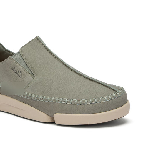 Clarks Trigenic2 Step Men's Casual Chaussures 2025 Nouvelles chaussures en cuir à trois cellules légères et confortables Chaussures en cuir un standard Modèle Green-Men 261826797 43