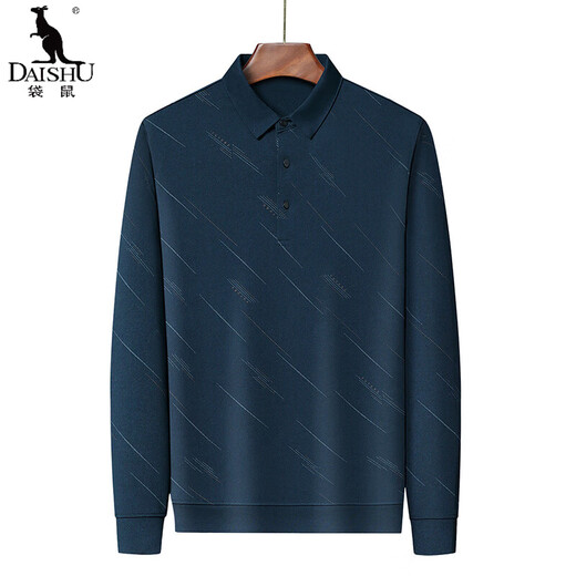
Kangaroo (DAISHU) Spring and Autumn Long Sleeve T-shirt Men's Top 2024 New Middle-aged Casual Men's Lapel Dad Casual T-shirt JXFXL1160-826 Black M 165 95-115Jin [Jin equals 0.5 kg]